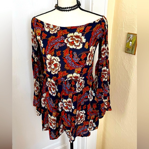 Urban Outfitters Pants - Urban Outfitters Out From under Romper 100% Rayon Beautiful BohoFabric‎ size S